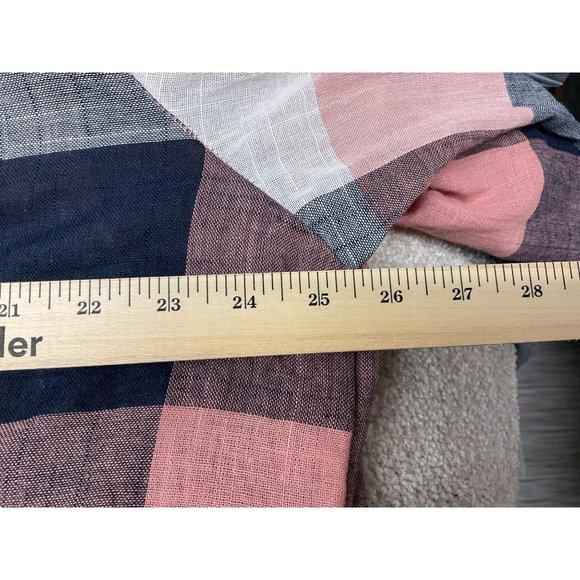 Woman's Multi Color Plaid Button Front Shirt Size 2X With Pocket Long Sleeve - Picture 6 of 9